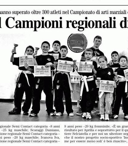 Kick Boxing, Campione regionale Ciscam 2012